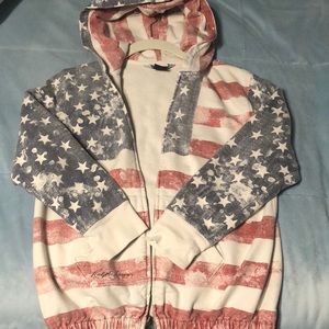 Girls’ American Flag Ralph Lauren Zip Up Hoodie